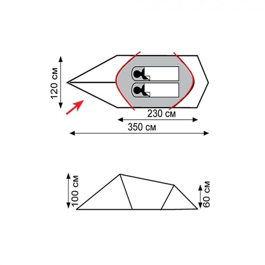 Палатка Tramp Bike 2-местная v2, зеленый