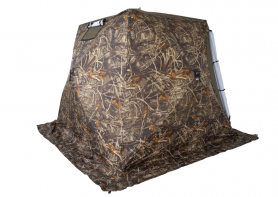 Палатка зимняя КУБ 3 камуфляж (трехслойная) с выводом под трубу