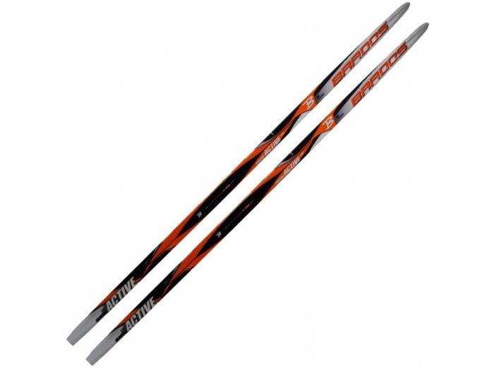 Лыжи беговые STC 195 см, дерево-пластик, с насечкой