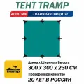 Tramp Тент 3 x 3 м (укрывной) зеленый цвет со стойками