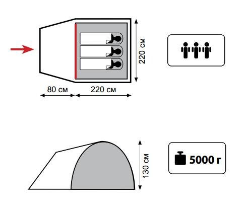 Sol Trail 2 (палатка) серый цвет