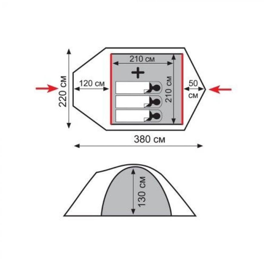 Палатка Tramp Lite Camp 3, песочная 