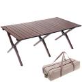 Стол кемпинговый складной, 114*59*43 см, цвет: темное дерево, каркас алюминий