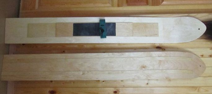 Лыжи Зима с полозьями (береза, осина 220мм), длина 120 см