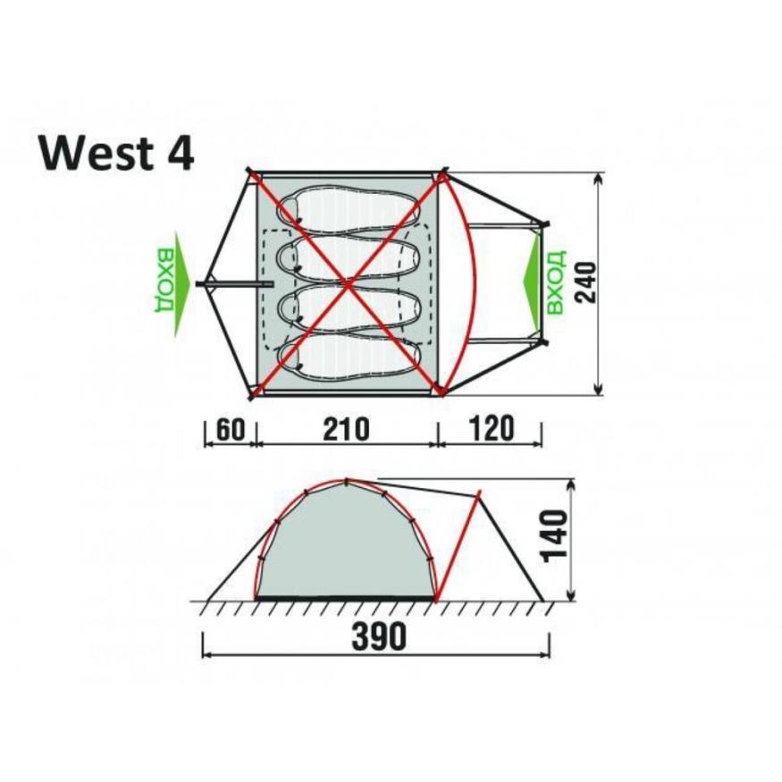 Палатка GreenLand West 4