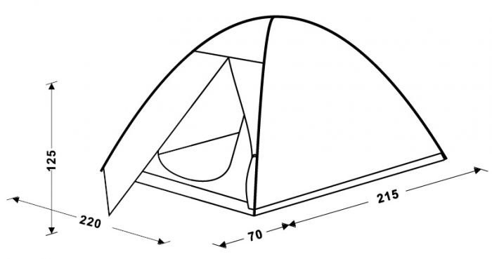 Палатка King Camp HIKER Fiber 3, трехместная