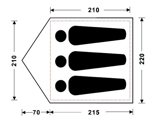 Палатка King Camp HIKER Fiber 3, трехместная