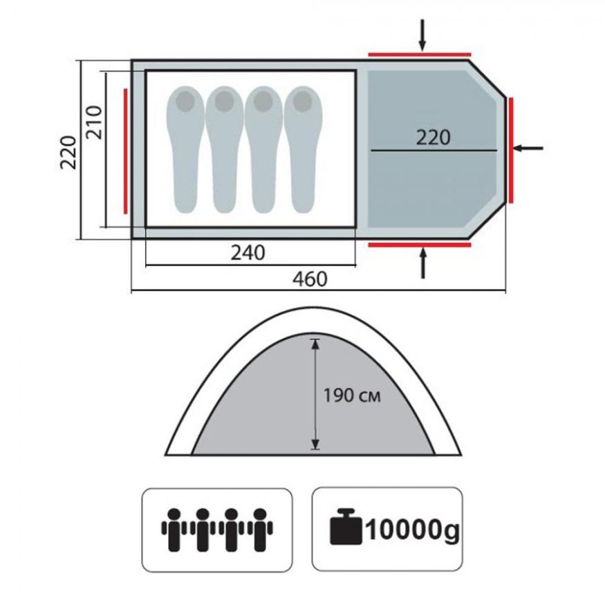 Tramp ANACONDA 4 (v2) (палатка) песочный цвет