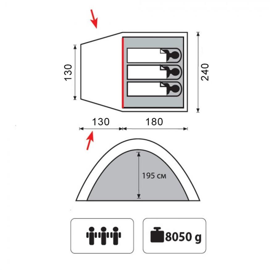 Палатка Bell 3 v2, песочный цвет, Tramp